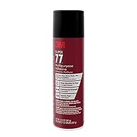 3M Super 77 Multipurpose Spray Adhesive, 13.8 oz., Provides Secure Bond In 15 Seconds, Dries Clear, Ideal For Plastic, Glass, Paper, Fabric, Wood, Foam, Cardboard, Fiberglass & More (77-DSC)