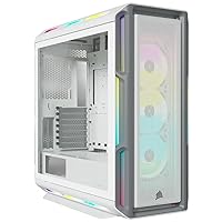 CORSAIR iCUE 5000T RGB Mid-Tower ATX PC Case-208 Individually Addressable RGB LEDs-Fits Multiple 360mm Radiators-Easy Cable Management-3 Included CORSAIR LL120 RGB Fans- White