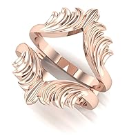 925 Sterling Silver Fire Flames Wedding Enhancer Ring For Women14K Rose Gold Finish Engagement Ring Guard and Wrap Jacket Promise Ring Gift For Her