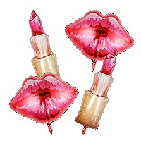 Red Lipstick Balloon Set, Makeup Balloons for Valentines Day Decoration Makeup Party Galentines Day