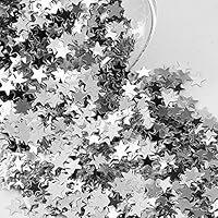 Silver Star Confetti Glitter Sequins for Party Wedding Festival Decorations DIY Projects Crafts Nail Art, 50 Grams/1.7 Ounce Sold by MOPREETY