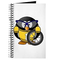 Journal (Diary) with Little Round Penguin - Cyclist in Yellow Jersey on Cover