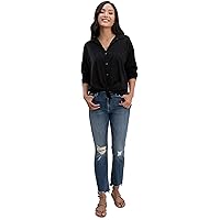 Splendid Women's Paige Shirt | Elegant Woven Front, Cozy Knit Back, and Chic Tie Collar