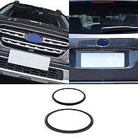 Car Front Rear Logo Decoration Cover Ring Trim, Compatible for Subaru Outback 2021-2022, Hood Emblem Ring Accessories, Made of ABS (Matte Black)