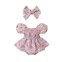 9 Month Girl Clothes Sleeve Print Crawl Clothes Harness Summer Birthday Clothes Outfit Matching Baby Girl Mittens Set