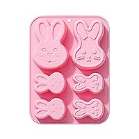 6-Cells Rabbit Shaped Chocolate Mold 3D Cake Fondant Mold For Birthday Cakes DIY Supplies Professional Baking Tools Dessert Mold For Silicone Tools