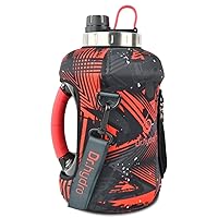 3.2L Gallon Water Bottle with Insulated Storage Sleeve with Straw and Silicon Handle- BPA Free Large Water Bottle/100 oz water jug with Straw, reusable gallon jug perfect for Gym