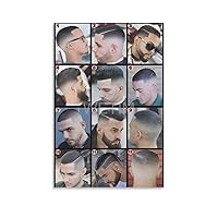 AYTGBF Men's Hairstyles Barber Shop Decor Posters Beauty Salon Poster (4) Canvas Painting Wall Art Poster for Bedroom Living Room Decor 08x12inch(20x30cm) Unframe-style