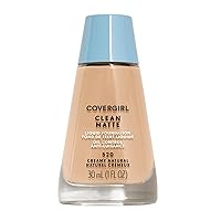 COVERGIRL, Clean Matte Liquid Foundation, Creamy Natural, 1 Ounce, 1 Count (packaging may vary)