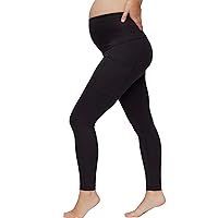 Motherhood Maternity Women's Workout Over The Belly Pregnancy and Postpartum Leggings with Pockets Soft Active Stretchy Pants