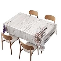 Rustic Wood tablecloth,60x120 inch,Waterproof Stain Wrinkle Resistant Table Cloth,for Kitchen Indoor Outdoor Events party Decor-Rectangle Table Clothes for 8 Ft Tables,Purple Eggshell Pale Mauve Taupe