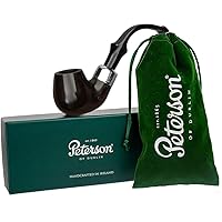 Peterson Pipes System Series - Standard Bent Billiard Classic Tobacco Pipe, Handmade Mediterranean Briar Pipe, Large Tobacco Pipe with Vintage Design, Heritage Finish (PLip, 317)