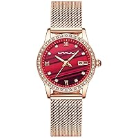Women Stainless Steel Rose Gold Quartz Watches Luxury Diamond Fashion Clock Simple Wrist Watch