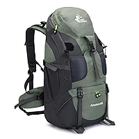 Bseash 50L Hiking Backpack, Water Resistant Lightweight Outdoor Sport Daypack Travel Bag for Camping Climbing Touring (Army Green - With Shoe Compartment)