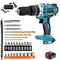 Cordless Drill kit, 21V Cordless Drill, with Battery and Charger 90N.M Torque, 3/8