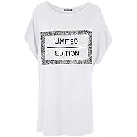 Fashion Star Womens Printed Baggy Oversized Batwing Tshirt Top