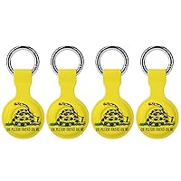 Gadsden Flag Tread On Me Soft Silicone Case for AirTag Holder Protective Cover with Keychain Key Ring Accessories