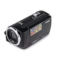Camcorder Video Camera HD Video Camera 2.7 Inch LCD Screen 16x Zoom Digital Anti-Shake Mini Camcorder Camara Digital Professional (Size : with 32GB SD Card, Color : Black)