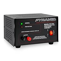 Pyramid Universal Compact Bench Power Supply - 12 Amp Linear Regulated Home Lab Benchtop AC-to-DC 12V Converter w/ 13.8 Volt DC 115V AC 270 Watt Power Input, Screw Type Terminals, Cooling Fan PS14KX