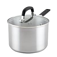 KitchenAid Induction Saucepan with Lid, 3 Quart, Brushed Stainless Steel