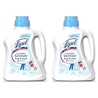 Lysol Laundry Sanitizer Additive, Free & Clear, Free from Fragrance and Dyes, 0% Bleach Laundry Sanitizer, Bacteria-causing Laundry Odor Eliminator, Unscented, 90 Fl Oz (Pack of 2) - Package May Vary