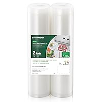 Bonsenkitchen Vacuum Food Sealer Rolls Bags, 2 Packs 11 in x 20 ft Storage Bags, BPA Free, Durable Commercial Customized Size Food Bags for Food Storage and Sous Vide Cooking