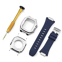 Stainless Steel Strap Case for Apple Watch Band Modification 45mm 44mm 41mm Metal Mod Kit Set for IWatch Series 7 6 SE 5 4 3 2 1 (Color : 21, Size : for iwatch 40MM)