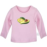 Fruit Avocado Cute Novelty T Shirt, Infant Baby T-Shirts, Newborn Long Sleeves Graphic Tee Tops
