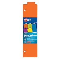 Avery Snap-in Bookmark Plastic Dividers for 3 Ring Binders, 5-Tab Set, Multicolor with White Labels, 1 Set (24908)
