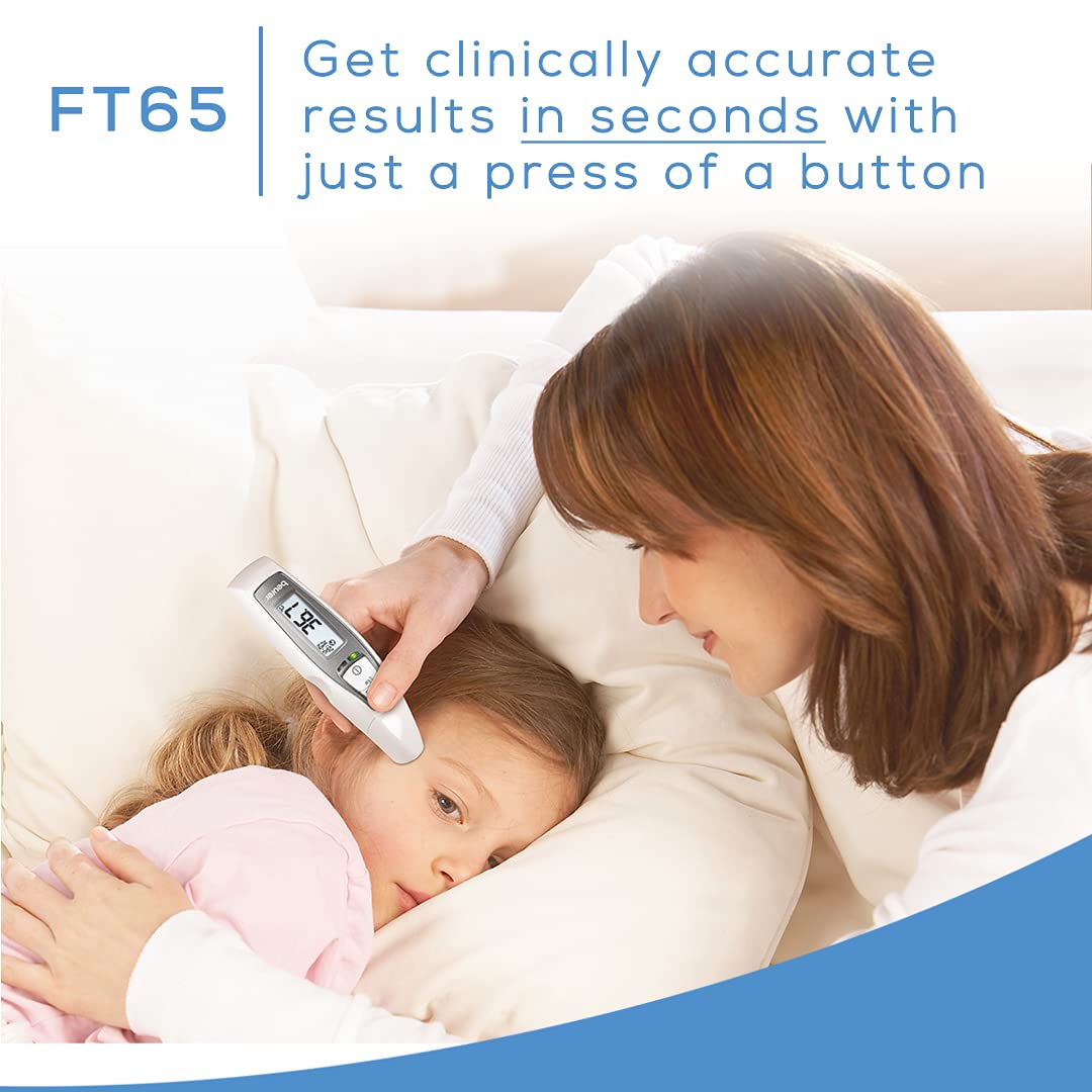 Beurer FT65 Multifunction Infrared Thermometer, 3-in-1 Infrared Thermometer for Adults and Kids, Adult Forehead Mode, Child Forehead Mode, Ear Mode, and Surface Mode, Color Changing Fever Indicator
