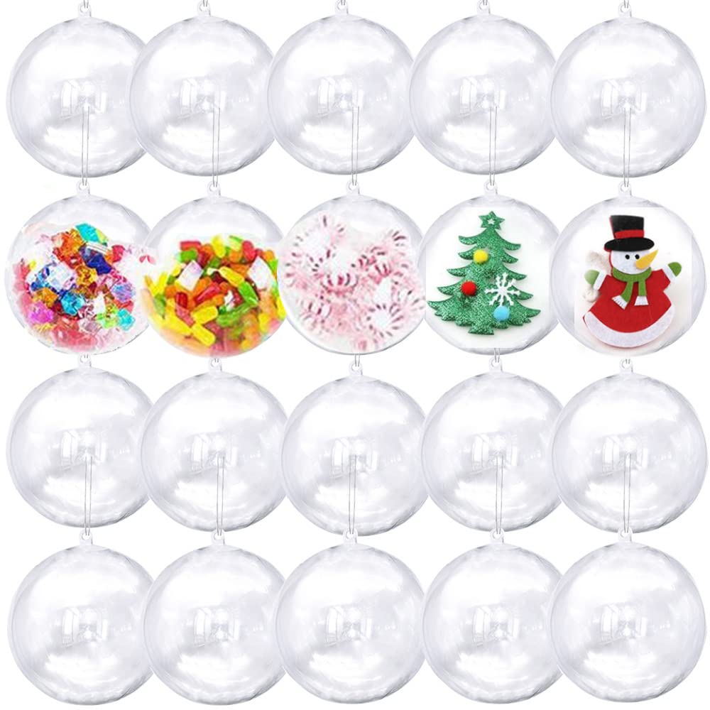 Mua 40PCS 40MM Christmas Clear Baubles Transparent Ball Plastic ...