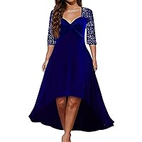 Wedding Guest Dresses for Women Casual Plus Size Sequin Sleeve Solid Color High Waist Comfy Tunic Evening Party Dress