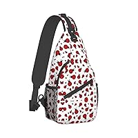 Ladybug Print Crossbody Backpack Shoulder Bag Cross Chest Bag For Travel, Hiking Gym Tactical Use