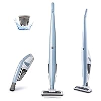 Kenmore DS1020 16V Cordless Stick Vacuum Lightweight 2-in-1 Handheld, LED Headlight with 2-Speed Power Control for Hardwood Floor, Carpet & Pet Hair, Gray-Blue