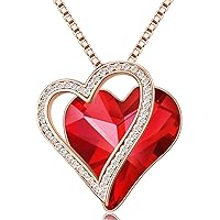 Love Heart Pendant Necklaces for Women Crystals Jewelry Gifts for Women Her Girlfriend Mother's Wife Christmas Birthday Anniversary Valentines Day