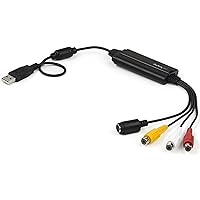 StarTech.com USB Video Capture Adapter Cable - S-Video/Composite to USB 2.0 SD Video Capture Device Cable - Twain Support - Analog to Digital Converter for Media Storage - Windows Only (SVID2USB232)