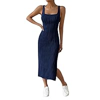 Dresses for Women Women's Dress Solid Split Thigh Tank Dress Dresses