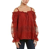 BCBGMAXAZRIA Women's Off-The-Shoulder Embroidered Peasant Top