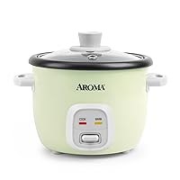 AROMA® Mini Rice Cooker, 2-Cup (Uncooked) / 4-Cup (Cooked), Grain Cooker, Soup Maker, Oatmeal Cooker, Auto Keep Warm, 1 Qt, Light Green