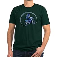 Men's Fitted T-Shirt (Dark) Motocross MX Flying Dirt Bike in Blue