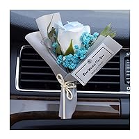 Dried Flower Bouquet Air Vent Clips, Small Mini Automotive Air Freshener Diffuser, Gifts for Woman Girls, Cute Vehicle Interior Decorations Universal for Truck SUV Dashboard（Blue）