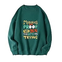 Womens Crew Neck Sweatshirt Oversized Long Sleeve Fashion Fall Funny Clothes Casual Letter Print y2k Pullover Tops