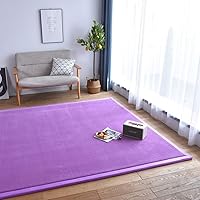 Modern Rugs Play Mat, Floor Mat Crawling Mat Flannel Exercise Mat for Living Room, Bedroom-Purple 100x200cm(39x79inch)