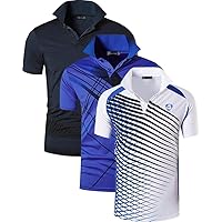 jeansian Men's 3 Piece Mixed Pack Quick Dry Sport Polo T-Shirt LSL195