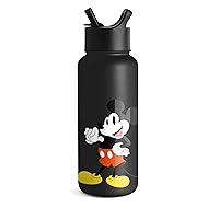 Disney Mickey Mouse Water Bottle with Straw Lid Vacuum Insulated Stainless Steel Metal Thermos | Gifts Reusable Leak Proof Flask for Gym Travel | Summit Collection | 32oz It's Me, Mickey