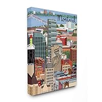 Stupell Industries Montreal Patron Saint Canadian Landmark Colorful City Architecture, Designed by Carla Daly Wall Art, 16 x 20, Canvas