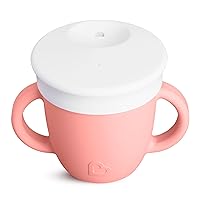 Munchkin® C’est Silicone!™ Training Sippy Cup with Handles and Lid for Babies and Toddlers, 6 oz, Coral