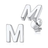 M Letter Ear Studs for Female Gold Charming Initials Jewelry for Girlfriend Birthday Gift