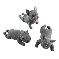 Curious Minds Busy Bags 3 Small Bulldog Dog Soft Fluff Doh - Filled Squeeze Stress Balls - Sensory, Stress, Fidget Toy Super Soft Doggy