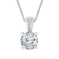 Sparkling 2.65CT Round D/VVS1 Diamond Solitaire Pendant Necklace 14K White Gold Over 925 Sterling Silver